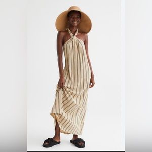 H&M Crinkled Halter Neck Maxi Dress Sz. M
